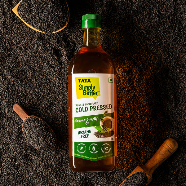 Tata Simply Better Sesame (Gingelly) Oil 1L | Pure, Unrefined & Cold-pressed | Hexane-Free