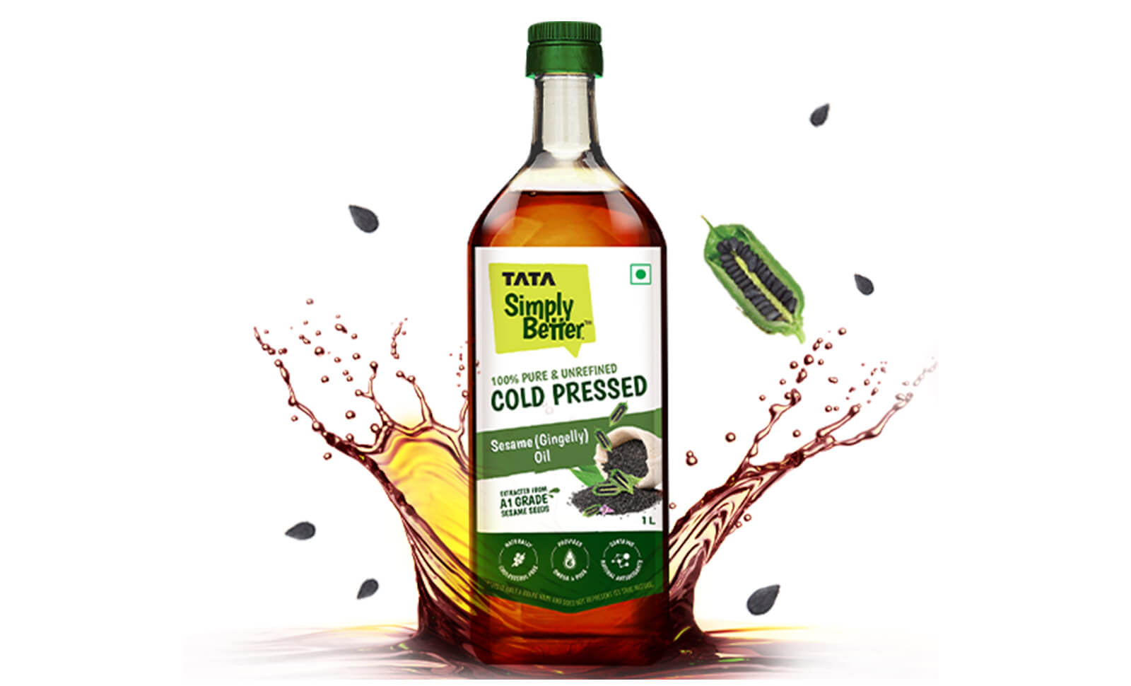 Buy Cold Pressed Sesame Oil  Kachi Ghani Gingelly Oil – Tata Simply Better