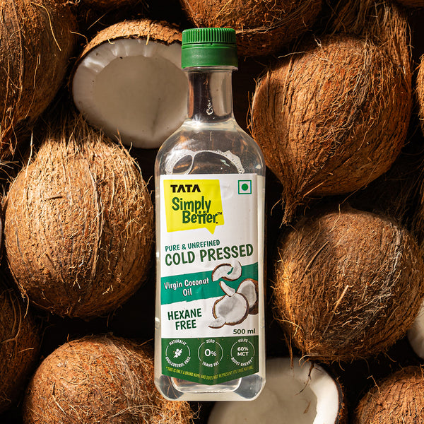 Tata Simply Better Virgin Coconut Oil 500 ml | Pure, Unrefined & Cold-pressed | Hexane-Free