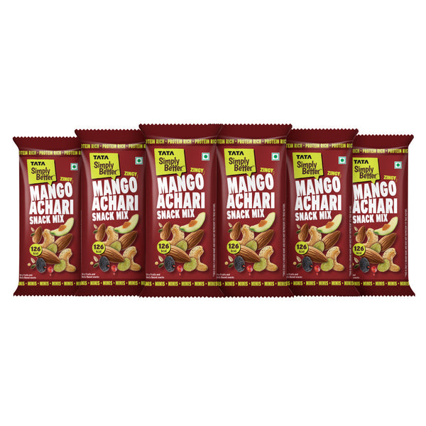 Tata Simply Better Mango Achari Flavored Snack Mix 25g x Pack of 6 - 150g