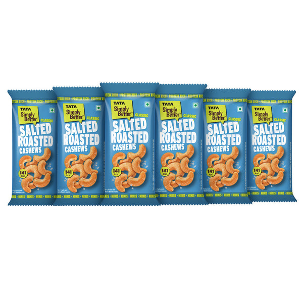 Tata Simply better - Classic Roasted & Salted Cashews 23g x Pack of 6 - 138g