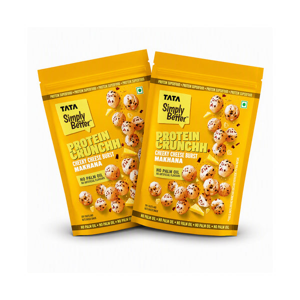 TSB Cheeky Cheese Burst Flavoured Makhana Pack of 2 (50x 2) - 100g Double Roasted for 2X Crunch, With No Palm Oil & Artificial Flavours, Dry Fruits & Nuts Based Snack, Made with Olive Oil