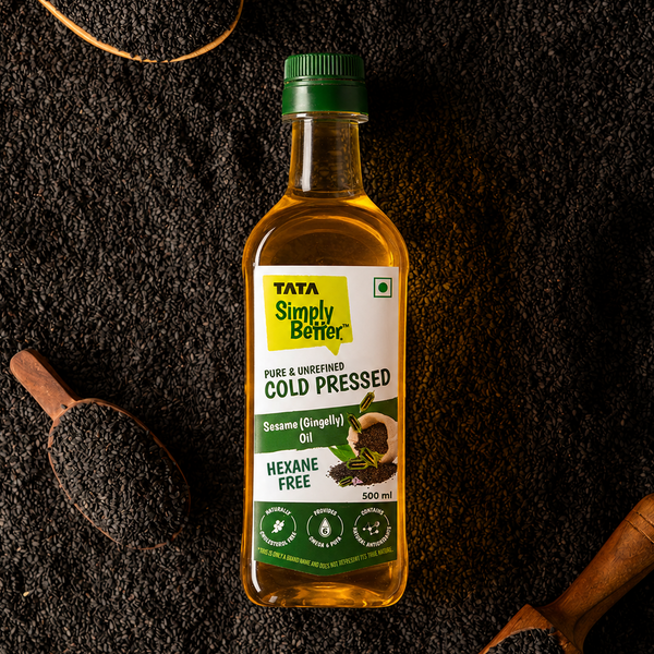 Tata Simply Better Sesame (Gingelly) Oil 500ml | Pure, Unrefined & Cold-pressed | Hexane-Free