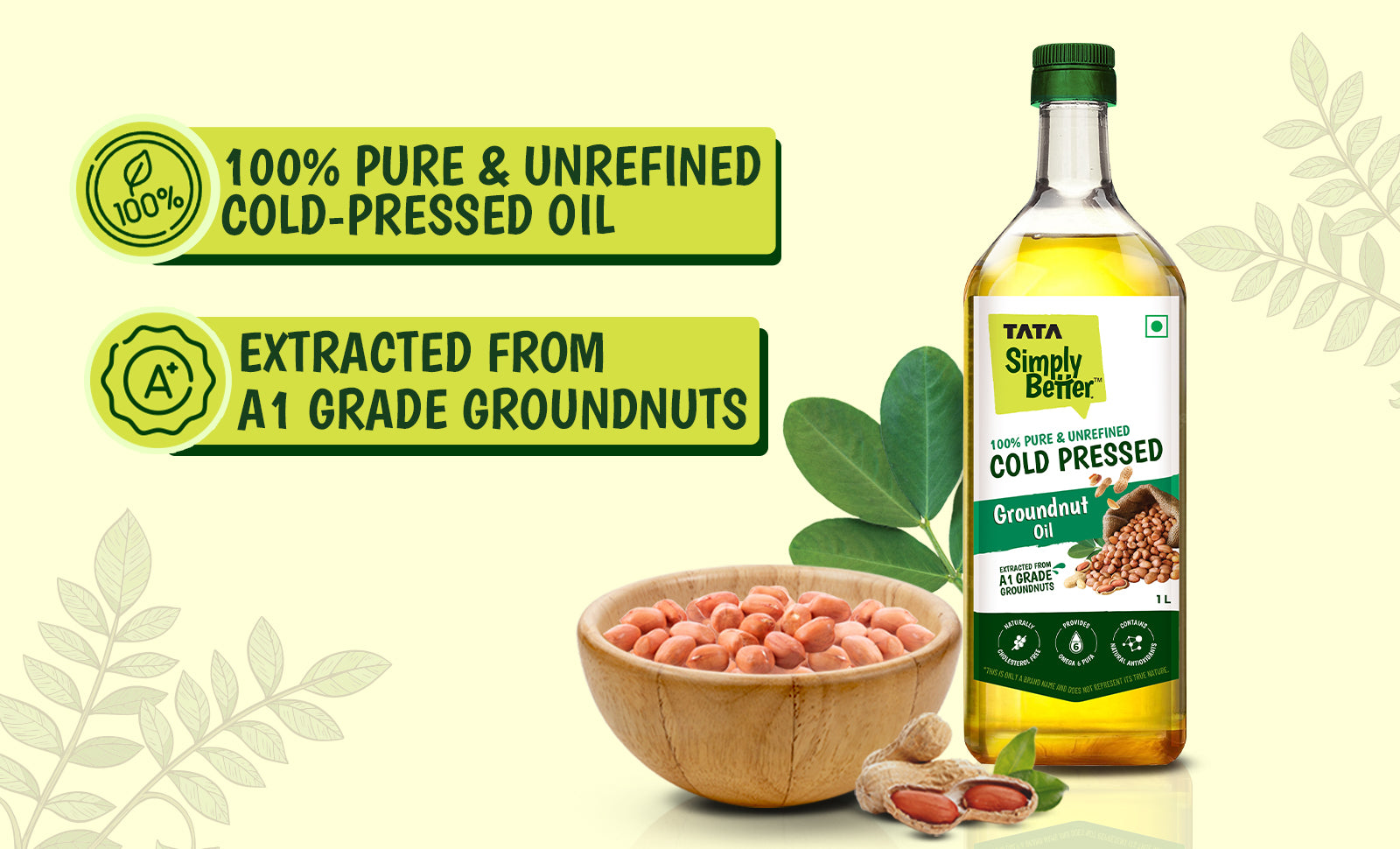 Ground Nut Oil (1 Liter) (Cold Pressed Oil)